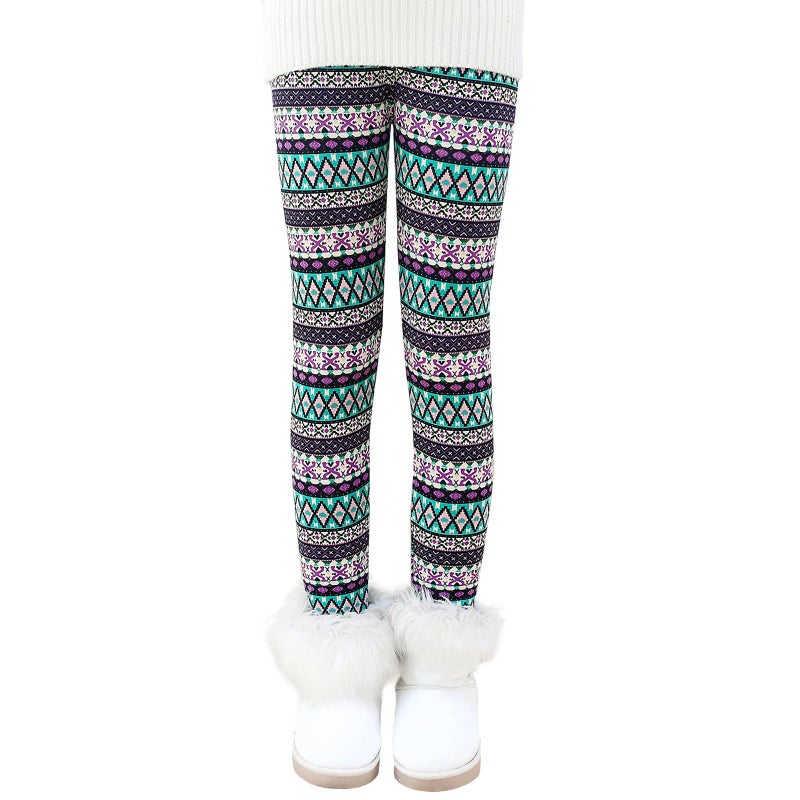 BOOPH Girls Winter Thick Warm Pant Fleece Lined Leggings 6-7 Years Bohemian - Image 1